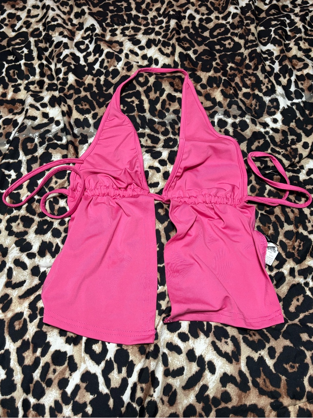 SHEIN Hot Pink Halter Crop Top